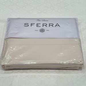 SFERRA MATTEO 4 PIECE QUEEN SHEET SET SATEEN IVORY MADE IN ITALY